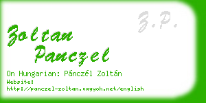 zoltan panczel business card